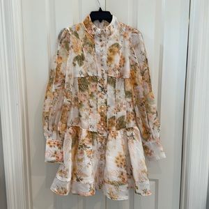 L'ATISTE by Amy Agatha Crisp Air Floral Shirt Dress medium NWT